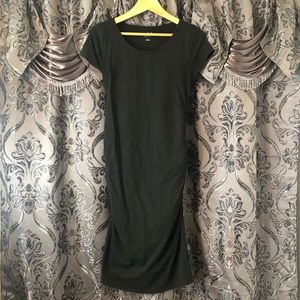 Black MIDI Stretch Maternity Dress, Small